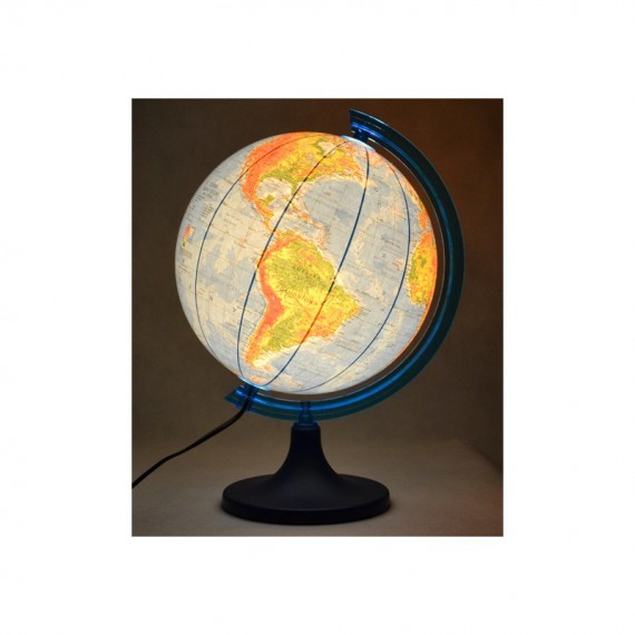 Szkolny globus fizyczny podświetlany