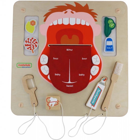 Edukacyjna tablica drewniana - higiena jamy ustnej